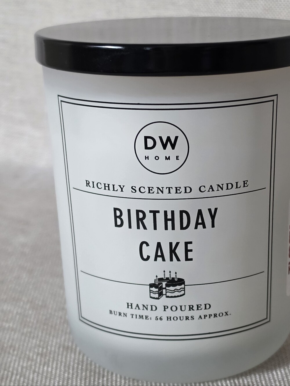DW Home Birthday Cake Scented Candle with Black 15 oz. New